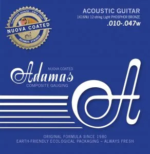 Струни для 12-струнної акустичної гітари Adamas Nuova Coated Phosphor Bronze 1616NU, 10-47w