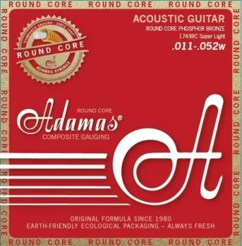 Струни для акустичної гітари Adamas Round Core Phosphor Bronze 1749RC, 11-52w