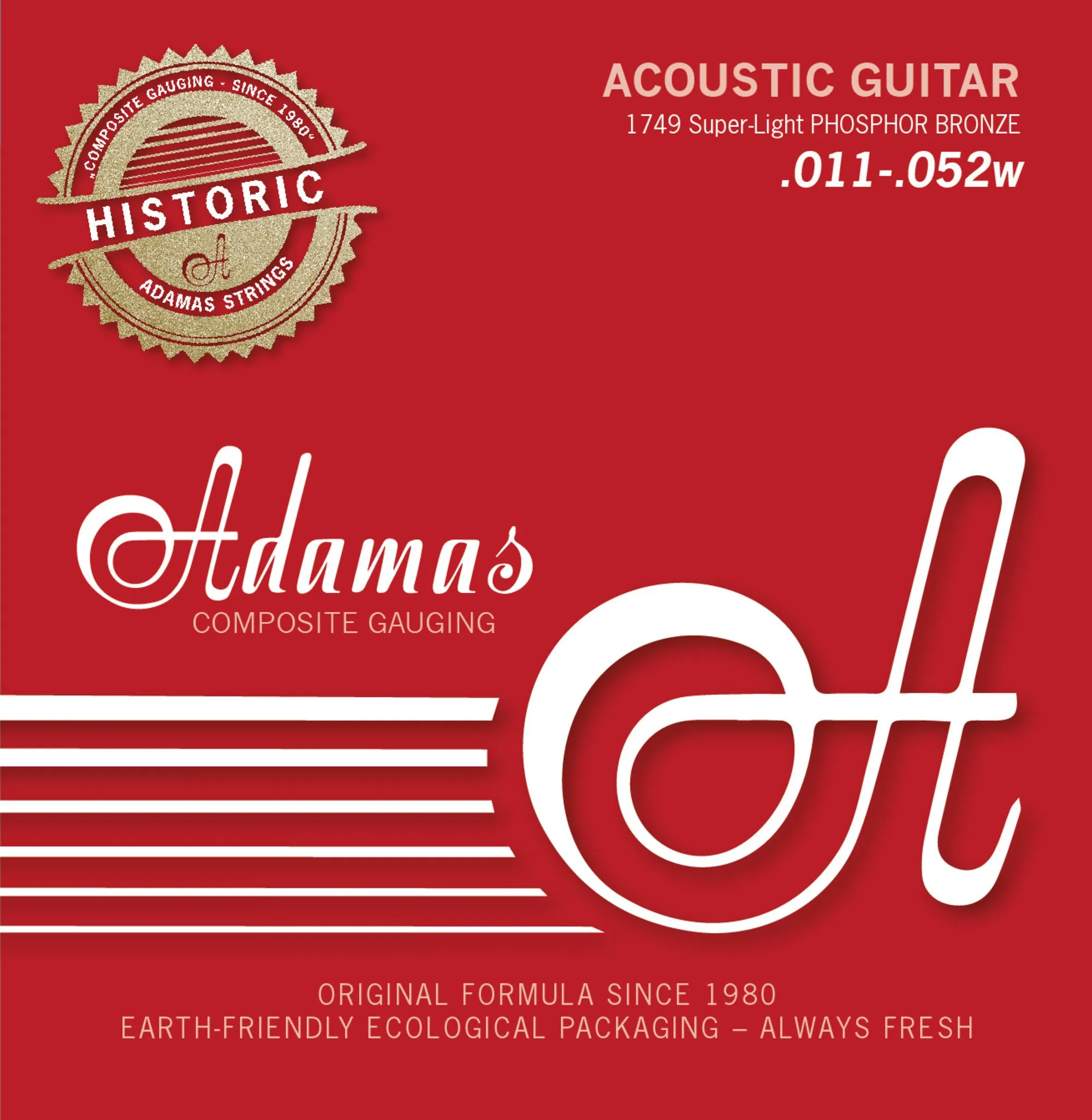 Струни для акустичної гітари Adamas Historic Reissue Phosphor Bronze 1749, 11-52w